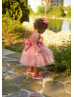 Dusty Rose Butterfly Pearl Embellished Fairy Flower Girl Dress Dusty Rose Butterfly Pearl Embellished Fairy Flower Girl Dress